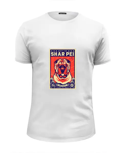 Заказать мужскую футболку в Москве. Футболка базовая Собака: SHAR PEI от Виктор Гришин - готовые дизайны и нанесение принтов.