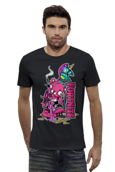 Заказать мужскую футболку в Москве. Футболка базовая Fortnite, Cuddle Team Leader от geekbox - готовые дизайны и нанесение принтов.