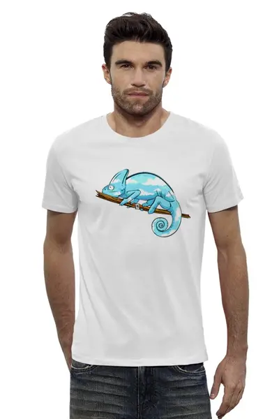 Заказать мужскую футболку в Москве. Футболка базовая Chameleon от enzo - готовые дизайны и нанесение принтов.