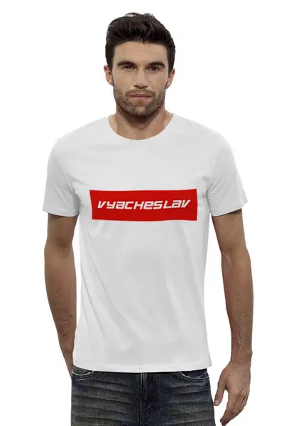 Заказать мужскую футболку в Москве. Футболка базовая Vyacheslav от THE_NISE  - готовые дизайны и нанесение принтов.