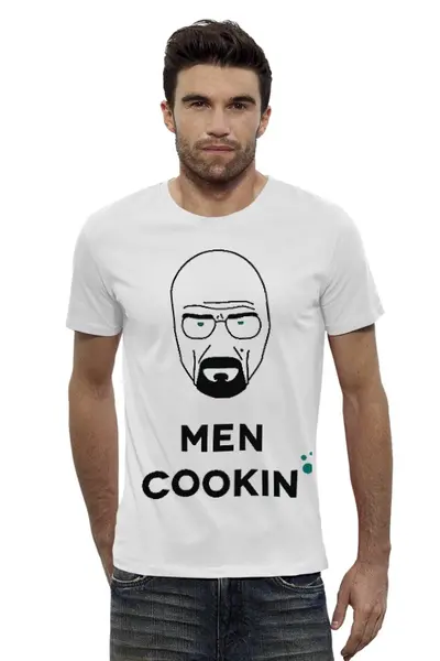 Заказать мужскую футболку в Москве. Футболка базовая Breaking Bad MEN COOKING от BrBa - готовые дизайны и нанесение принтов.