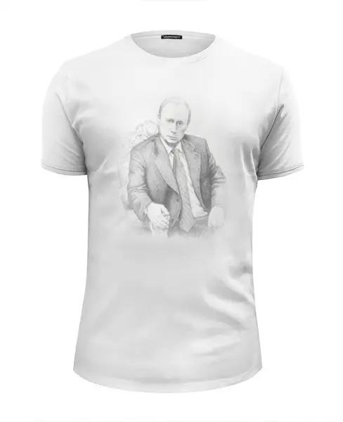 Заказать мужскую футболку в Москве. Футболка базовая Патриотичная с Путиным от qlllp.ru - готовые дизайны и нанесение принтов.