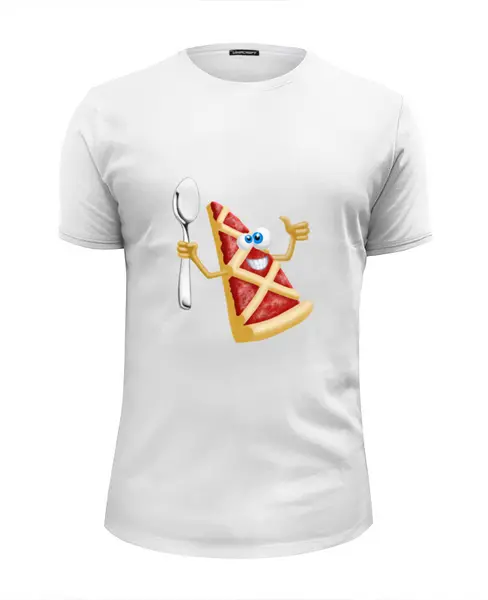 Заказать мужскую футболку в Москве. Футболка базовая Пицца от THE_NISE  - готовые дизайны и нанесение принтов.