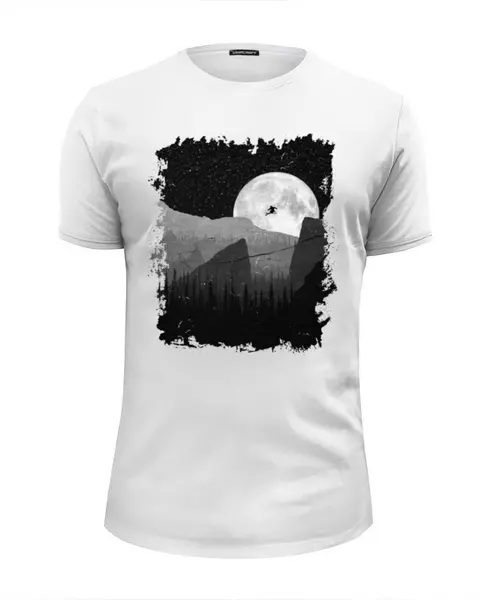 Заказать мужскую футболку в Москве. Футболка базовая Moon Ski от oneredfoxstore@gmail.com - готовые дизайны и нанесение принтов.