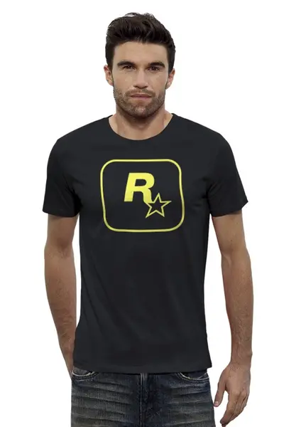 Заказать мужскую футболку в Москве. Футболка базовая Rockstar Staff T-Shirt от Nalivaev - готовые дизайны и нанесение принтов.