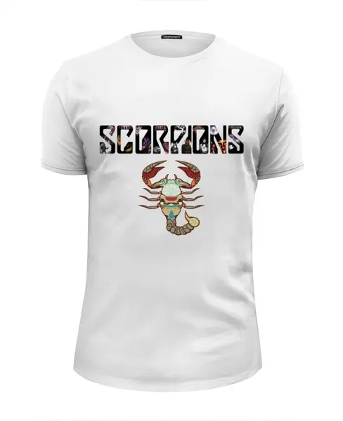 Заказать мужскую футболку в Москве. Футболка базовая Scorpions от Fedor - готовые дизайны и нанесение принтов.