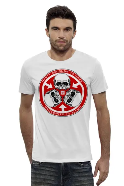 Заказать мужскую футболку в Москве. Футболка базовая 30 Seconds to Mars от geekbox - готовые дизайны и нанесение принтов.