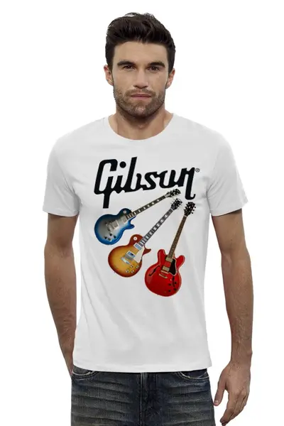 Заказать мужскую футболку в Москве. Футболка базовая Gibson от siedmit - готовые дизайны и нанесение принтов.