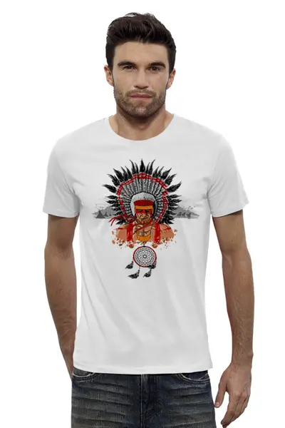Заказать мужскую футболку в Москве. Футболка базовая Indian Design от balden - готовые дизайны и нанесение принтов.