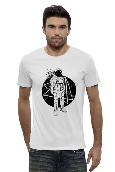 Заказать мужскую футболку в Москве. Футболка базовая Астронавт от YellowCloverShop - готовые дизайны и нанесение принтов.