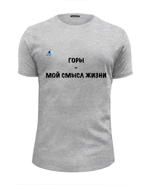 Заказать мужскую футболку в Москве. Футболка базовая Горы — мой смысл жизни  от Mountains with meaning - готовые дизайны и нанесение принтов.