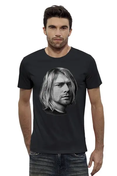 Заказать мужскую футболку в Москве. Футболка базовая Kurt Cobain от rancid - готовые дизайны и нанесение принтов.