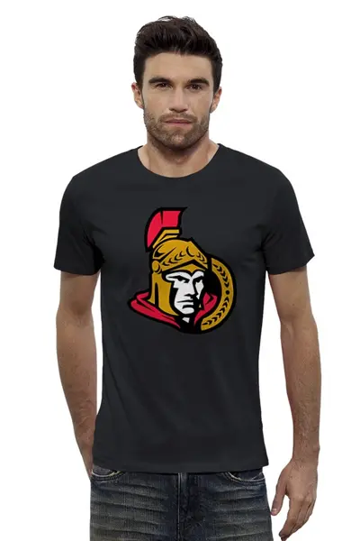 Заказать мужскую футболку в Москве. Футболка базовая Ottawa Senators от dobryidesign - готовые дизайны и нанесение принтов.