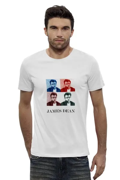 Заказать мужскую футболку в Москве. Футболка базовая Джеймс Дин James Dean от James Dean - готовые дизайны и нанесение принтов.
