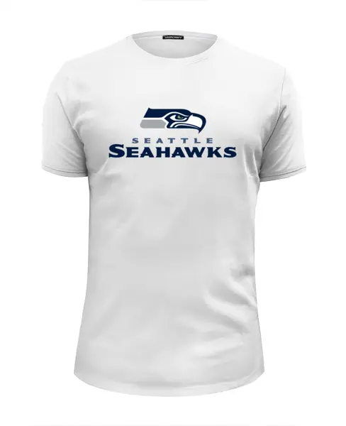 Заказать мужскую футболку в Москве. Футболка базовая Seattle Seahawks от dobryidesign - готовые дизайны и нанесение принтов.