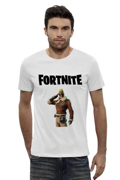 Заказать мужскую футболку в Москве. Футболка базовая Fortnite от AstArt - готовые дизайны и нанесение принтов.