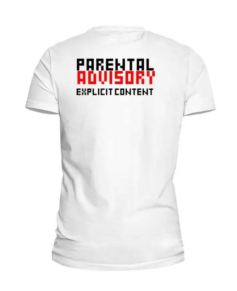 Заказать мужскую футболку в Москве. Футболка базовая Parental Advisory Explicit от kblc.petrov - готовые дизайны и нанесение принтов.