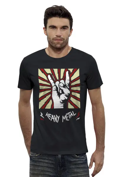 Заказать мужскую футболку в Москве. Футболка базовая Heavy Metal от MariYang  - готовые дизайны и нанесение принтов.