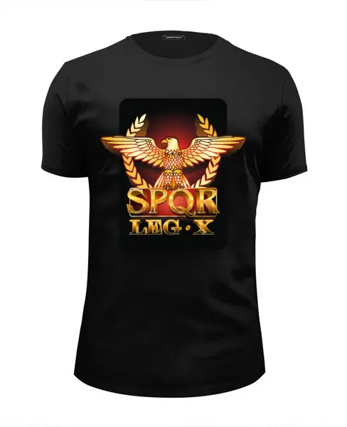 Заказать мужскую футболку в Москве. Футболка базовая SPQR. Х легион. от Zorgo-Art  - готовые дизайны и нанесение принтов.