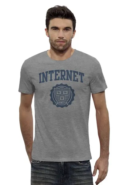 Заказать мужскую футболку в Москве. Футболка базовая Интернет от geekbox - готовые дизайны и нанесение принтов.