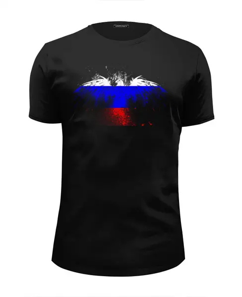 Заказать мужскую футболку в Москве. Футболка базовая Флаг России от Leichenwagen - готовые дизайны и нанесение принтов.
