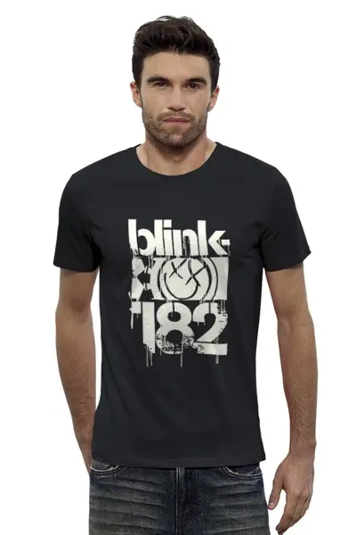 Заказать мужскую футболку в Москве. Футболка базовая blink-182  от lozerkids - готовые дизайны и нанесение принтов.