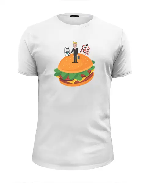 Заказать мужскую футболку в Москве. Футболка базовая burger от Денис Савин - готовые дизайны и нанесение принтов.