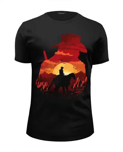 Заказать мужскую футболку в Москве. Футболка базовая Red Dead Redemption 2 от balden - готовые дизайны и нанесение принтов.
