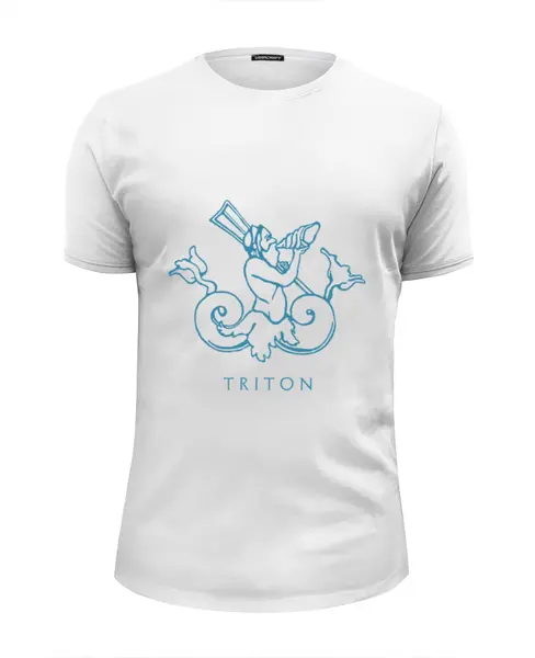 Заказать мужскую футболку в Москве. Футболка базовая Тритон от BeliySlon - готовые дизайны и нанесение принтов.