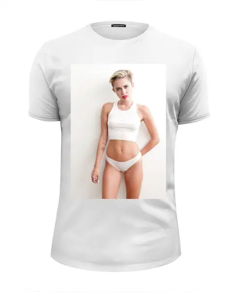Заказать мужскую футболку в Москве. Футболка базовая Miley Cyrus от Vladec11 - готовые дизайны и нанесение принтов.