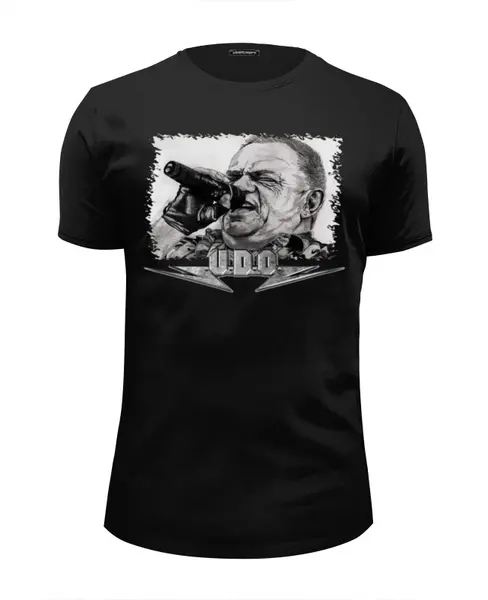 Заказать мужскую футболку в Москве. Футболка базовая Udo Dirkschneider от Leichenwagen - готовые дизайны и нанесение принтов.