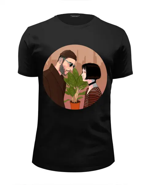 Заказать мужскую футболку в Москве. Футболка базовая Леон и матильда  от T-shirt print  - готовые дизайны и нанесение принтов.
