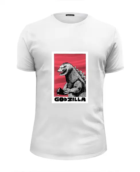 Заказать мужскую футболку в Москве. Футболка базовая Godzilla от Татьяна - готовые дизайны и нанесение принтов.