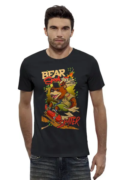 Заказать мужскую футболку в Москве. Футболка базовая ❖BearSkater❖ от balden - готовые дизайны и нанесение принтов.