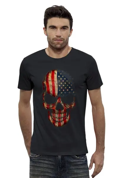 Заказать мужскую футболку в Москве. Футболка базовая Skull Art от Leichenwagen - готовые дизайны и нанесение принтов.