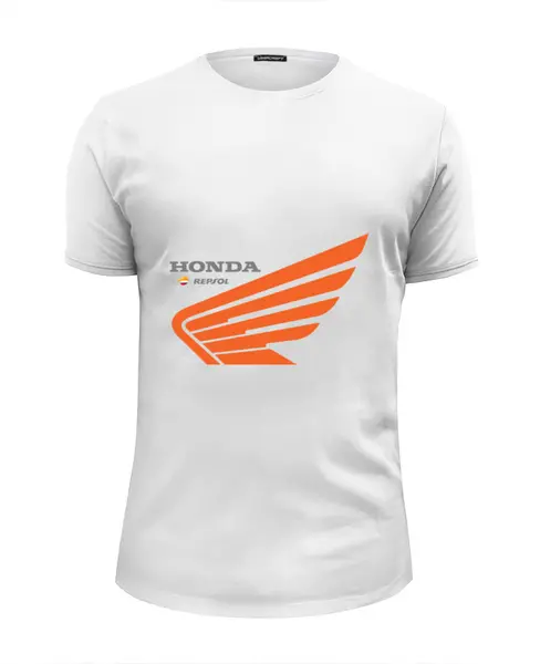 Заказать мужскую футболку в Москве. Футболка базовая Honda repsol от thinkingaboutbmw@mail.ru - готовые дизайны и нанесение принтов.