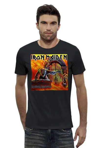 Заказать мужскую футболку в Москве. Футболка базовая Iron Maiden Band от Leichenwagen - готовые дизайны и нанесение принтов.