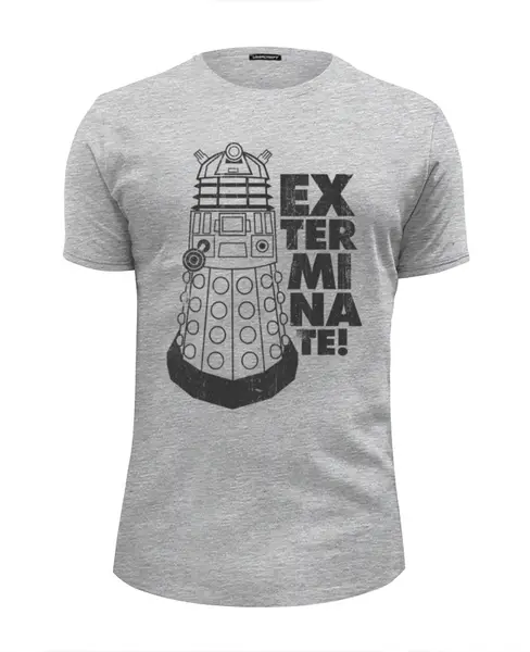 Заказать мужскую футболку в Москве. Футболка базовая Exterminate! Далек от geekbox - готовые дизайны и нанесение принтов.