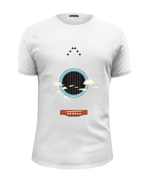 Заказать мужскую футболку в Москве. Футболка базовая Sky-Guitar от balden - готовые дизайны и нанесение принтов.