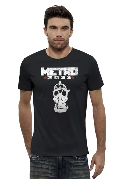 Заказать мужскую футболку в Москве. Футболка базовая Метро 2033 от seoman - готовые дизайны и нанесение принтов.