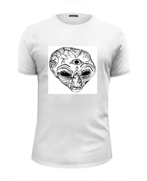 Заказать мужскую футболку в Москве. Футболка базовая Инопланетянин от VeronikaS - готовые дизайны и нанесение принтов.
