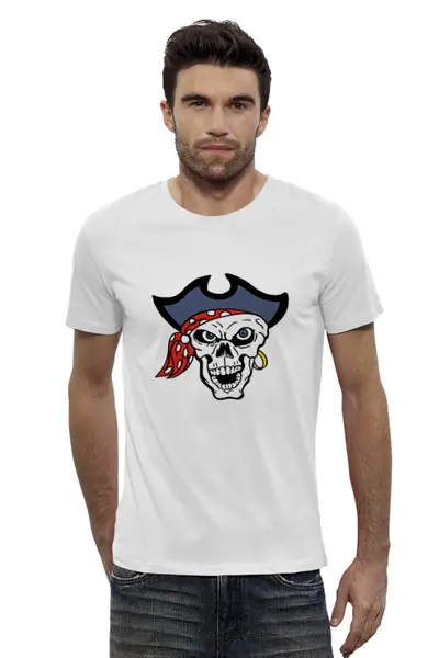 Заказать мужскую футболку в Москве. Футболка базовая Пират от THE_NISE  - готовые дизайны и нанесение принтов.