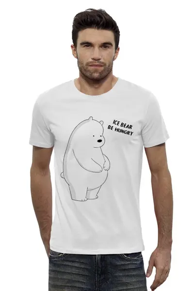 Заказать мужскую футболку в Москве. Футболка базовая Ice Bear от cherdantcev - готовые дизайны и нанесение принтов.