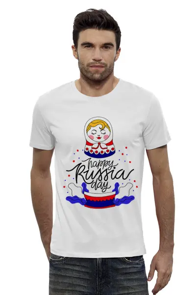 Заказать мужскую футболку в Москве. Футболка базовая 12 июня от Дана Столыпина - готовые дизайны и нанесение принтов.