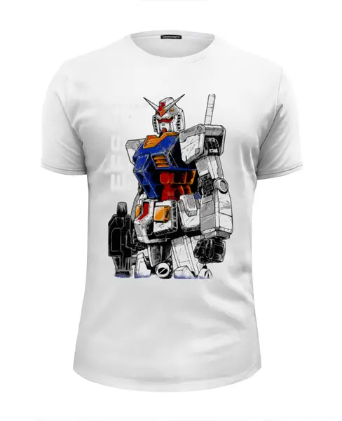 Заказать мужскую футболку в Москве. Футболка базовая Gundam                    от cherdantcev - готовые дизайны и нанесение принтов.