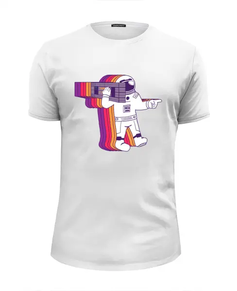 Заказать мужскую футболку в Москве. Футболка базовая Космонавт от coolmag - готовые дизайны и нанесение принтов.
