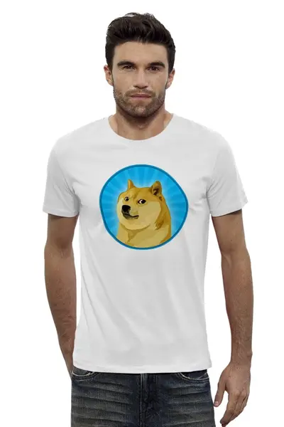 Заказать мужскую футболку в Москве. Футболка базовая Доге мем Doge meme от 1world - готовые дизайны и нанесение принтов.