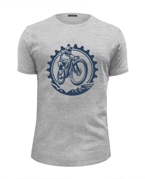 Заказать мужскую футболку в Москве. Футболка базовая Велосипедист  от T-shirt print  - готовые дизайны и нанесение принтов.