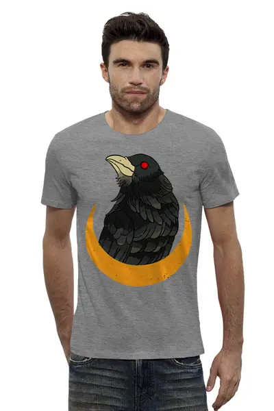 Заказать мужскую футболку в Москве. Футболка базовая Crow&Moon от balden - готовые дизайны и нанесение принтов.