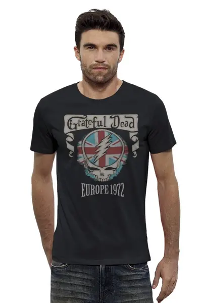 Заказать мужскую футболку в Москве. Футболка базовая Grateful Dead от geekbox - готовые дизайны и нанесение принтов.